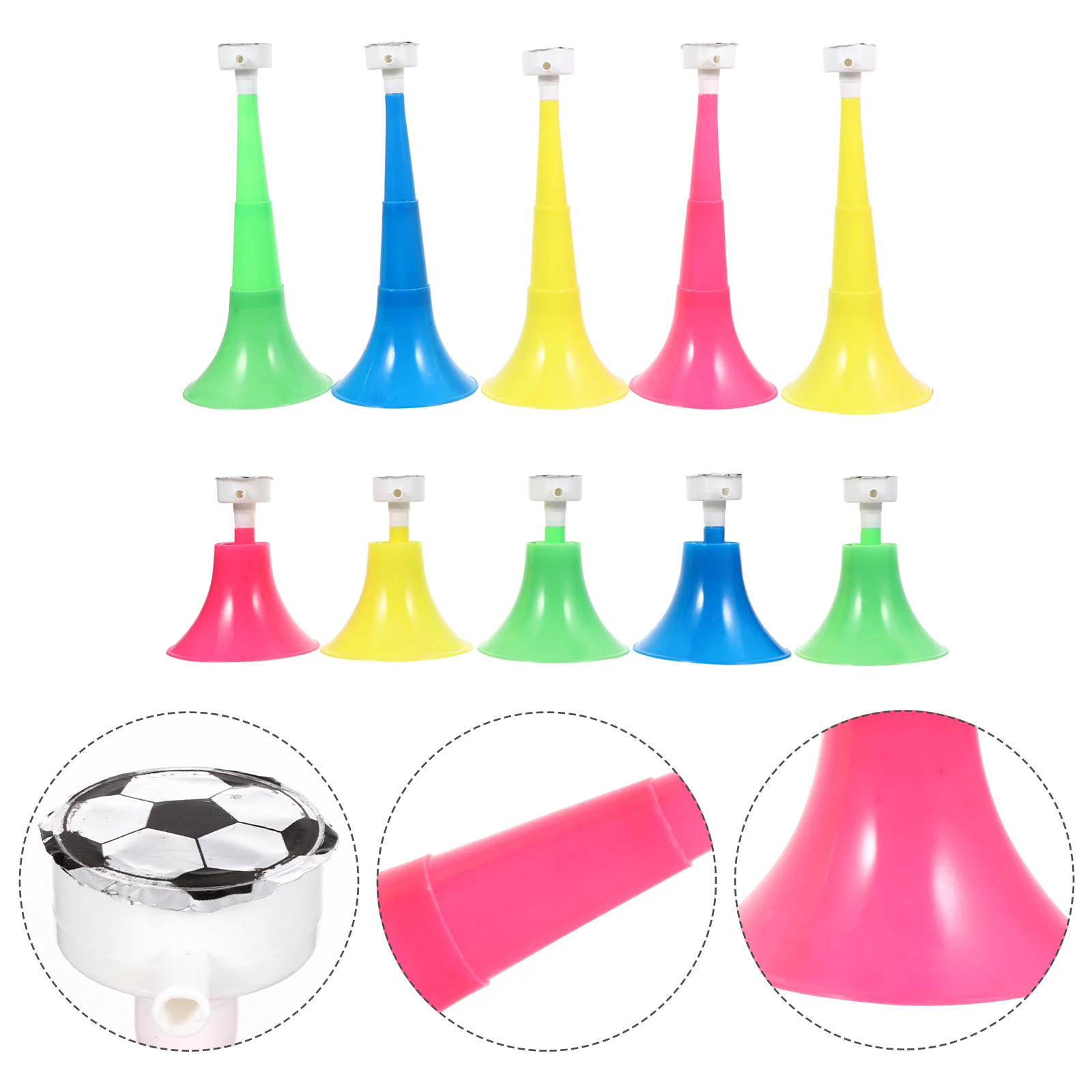 10pcs Football Game Speakers Football Fans Trumpet Cheering Props Horn Ornaments Air Airhorn
10pcs Football Game Speakers Football Fans Trumpet Cheering Props Horn Ornaments Air Airhorn