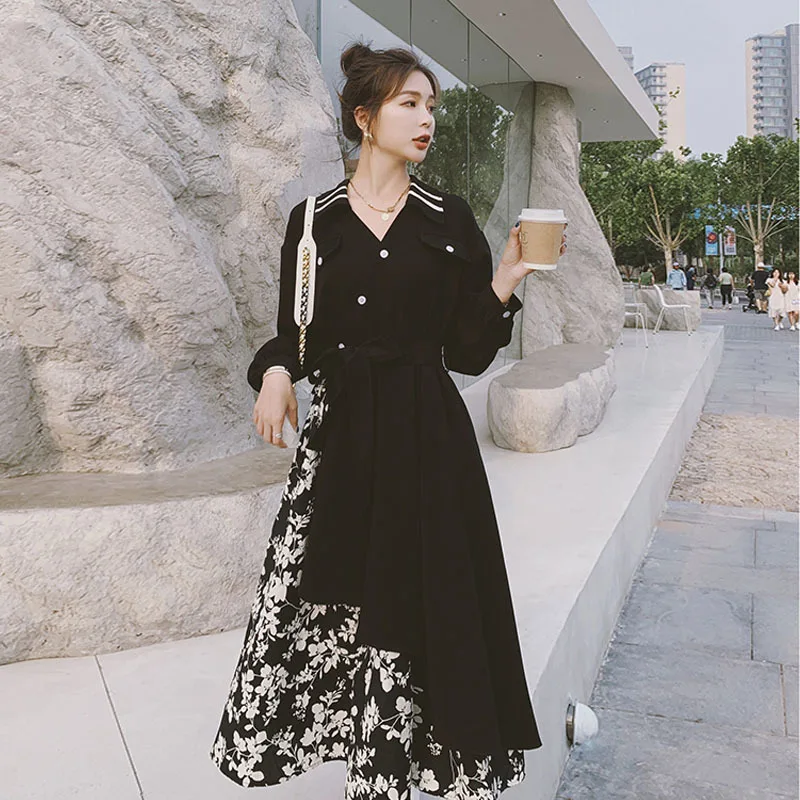 Spring Printing A Line Half Open Collar Office Dresses for Lady Regular Elegant Mid Dress Pleated Long Sleeve Black Shirt Dress
Spring Printing A Line Half Open Collar Office Dresses for Lady Regular Elegant Mid Dress Pleated Long Sleeve Black Shirt Dress