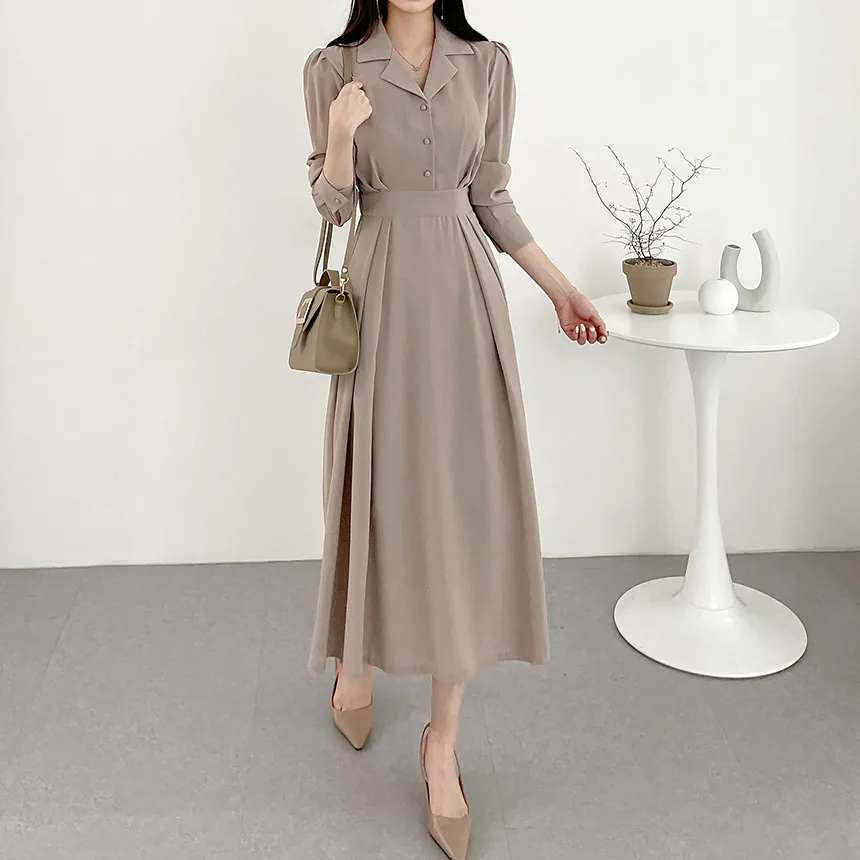 Women Elegant Chiffon Elastic Waist Dress Long Sleeve Spring Summer Chic Solid Ladies Casual Dresses Vestidos A-Line Loose F071
Women Elegant Chiffon Elastic Waist Dress Long Sleeve Spring Summer Chic Solid Ladies Casual Dresses Vestidos A-Line Loose F071