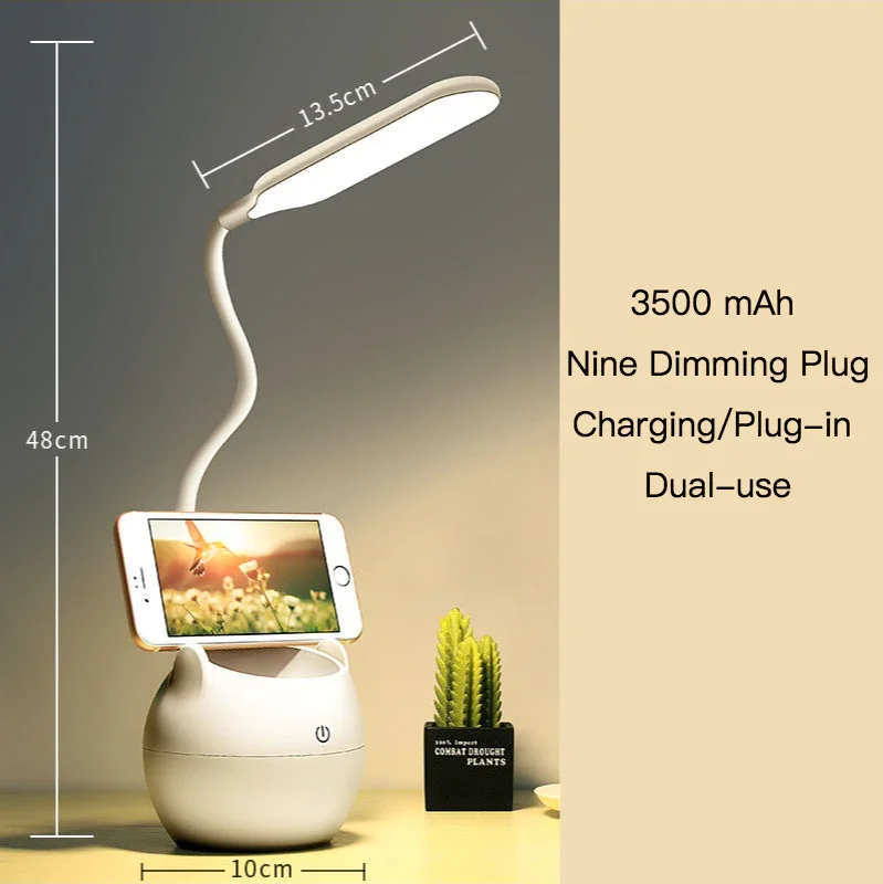 USB Table Lamp Led Rechargeable Desk Lamp Eye Protection Learning Children Bedroom Bedside Lamp Battery 3500mAh
USB Table Lamp Led Rechargeable Desk Lamp Eye Protection Learning Children Bedroom Bedside Lamp Battery 3500mAh