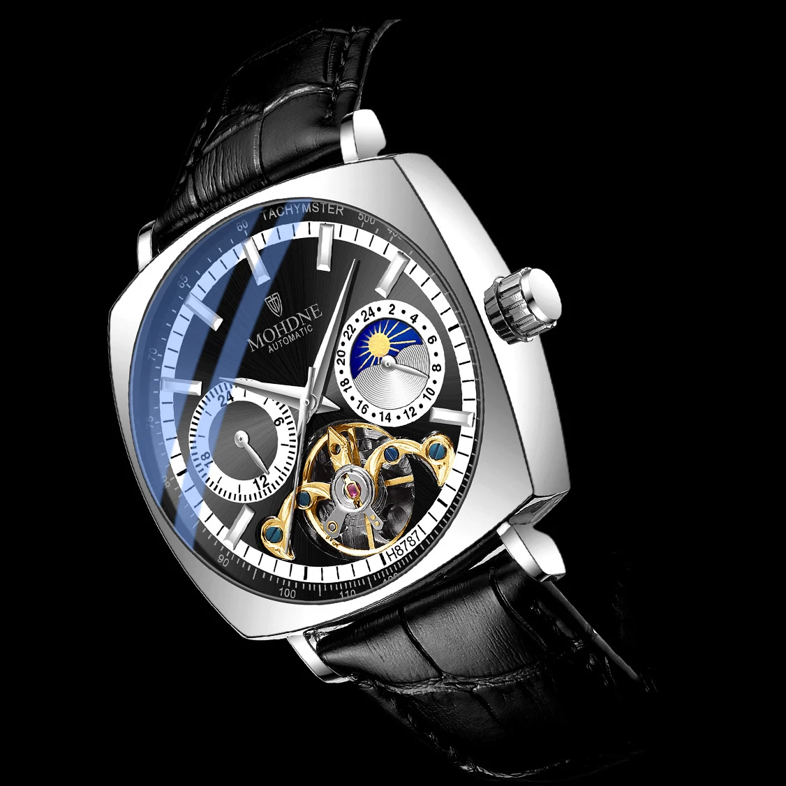 MOHDNE Mens Brand Business Wristwatch Automatic Tourbillon Waterproof Mechanical Sports Moon Phase Fashion Chronograph Watches
MOHDNE Mens Brand Business Wristwatch Automatic Tourbillon Waterproof Mechanical Sports Moon Phase Fashion Chronograph Watches