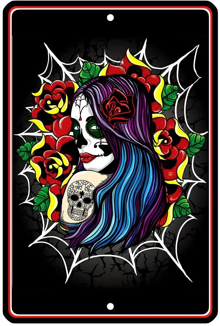 PotteLove Metal Sign Dia de Los MuertosSugar Skull Day of The Dead Halloween Room Door Bar Game Novelty Gift Wreath 5
PotteLove Metal Sign Dia de Los MuertosSugar Skull Day of The Dead Halloween Room Door Bar Game Novelty Gift Wreath 5