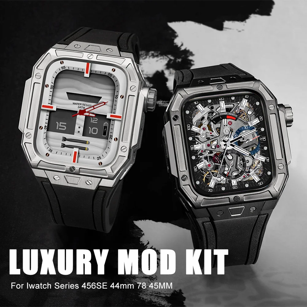 Luxury Stainless Steel Modification Kit for Apple Watch 8 7 6 5 SE 44mm 45mm Trend Casual Rubber Strap for I Watch Case&band
Luxury Stainless Steel Modification Kit for Apple Watch 8 7 6 5 SE 44mm 45mm Trend Casual Rubber Strap for I Watch Case&band