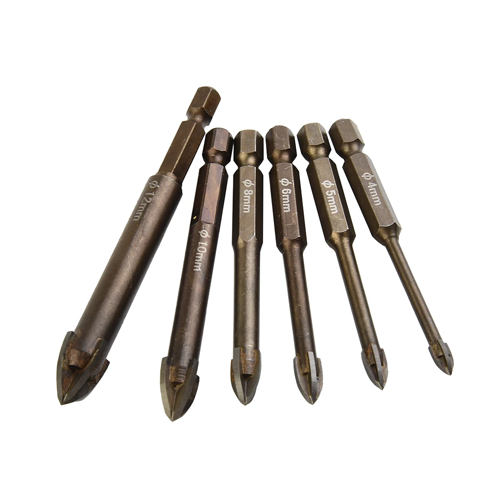 6pcs Titanium Ceramic Tile Glass Drill Bits Tungsten Carbide Cross Spear Head Cross Hex Tile Bits Glass Ceramic Concrete Hole Op
6pcs Titanium Ceramic Tile Glass Drill Bits Tungsten Carbide Cross Spear Head Cross Hex Tile Bits Glass Ceramic Concrete Hole Op