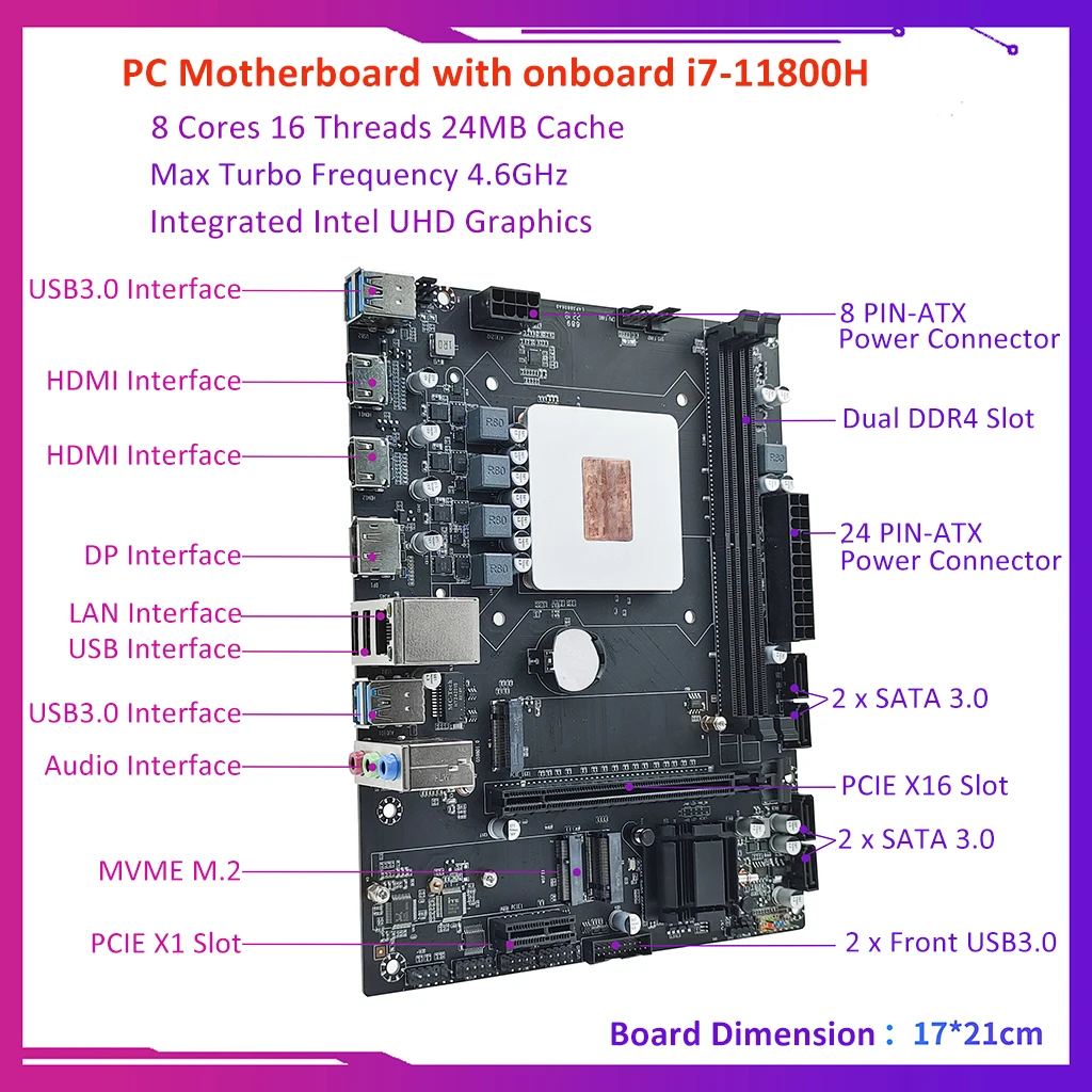 Gaming PC Motherboard Embedded CPU i7-11800H Cheap Alternative to i5-12400 i7-10700 i7-10700K i9-9900KS i9-11900F
Gaming PC Motherboard Embedded CPU i7-11800H Cheap Alternative to i5-12400 i7-10700 i7-10700K i9-9900KS i9-11900F
