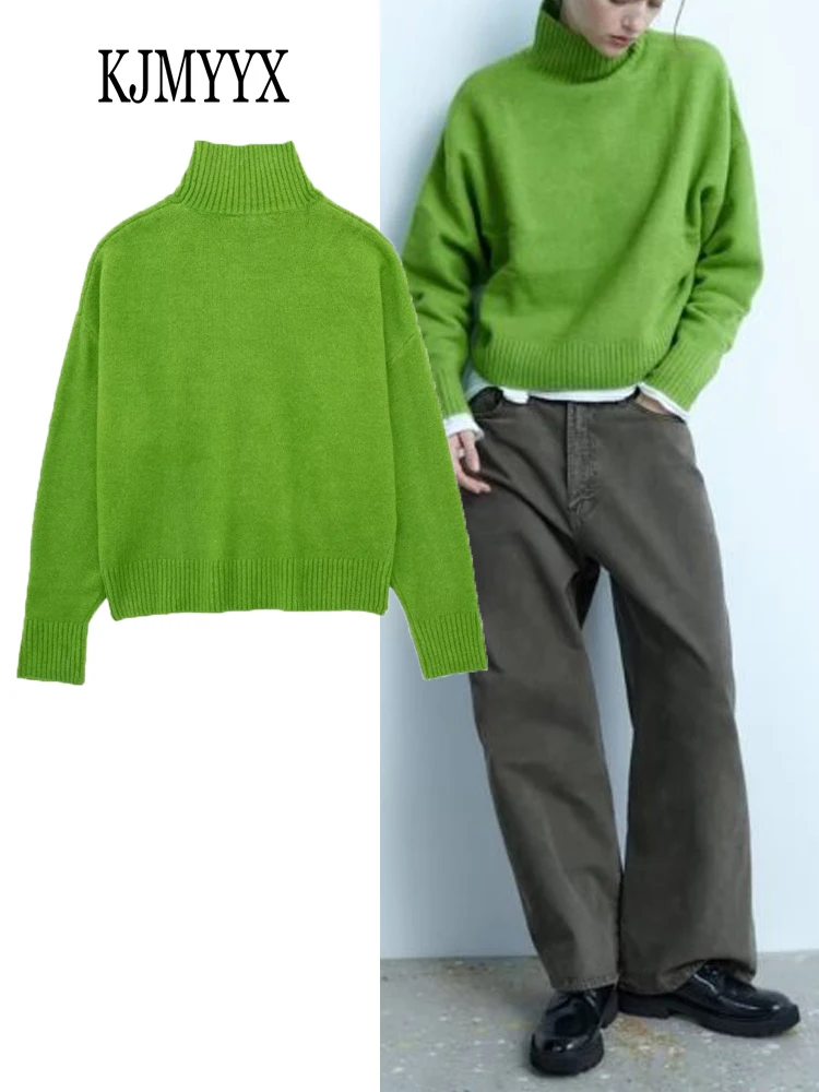 KJMYYX Winter Women Fashion Long Sleeve Loose Pullover Autumn Female Casual Solid Sweaters Chic Vintage Half high collar Top
KJMYYX Winter Women Fashion Long Sleeve Loose Pullover Autumn Female Casual Solid Sweaters Chic Vintage Half high collar Top