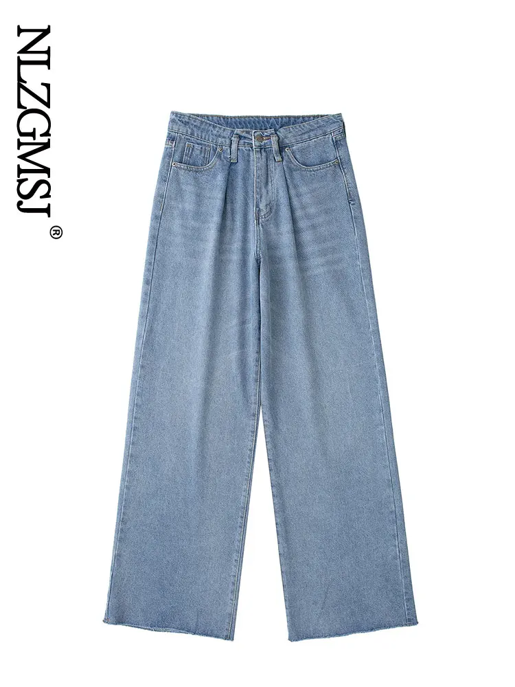 Nlzgmsj Za Women 2022 New Chic Fashion leisure wide-legged High Waist Jeans Vintage Female Denim Pants Mujer
Nlzgmsj Za Women 2022 New Chic Fashion leisure wide-legged High Waist Jeans Vintage Female Denim Pants Mujer