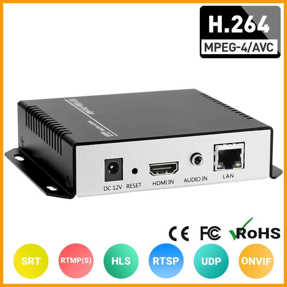 

Top HEVC MPEG4 HDMI to IP Live Streaming Video Encoder H.264 RTMP Encoder HDMI Encoder IPTV H.265 with HLS HTTP RTSP UDP RTMPS