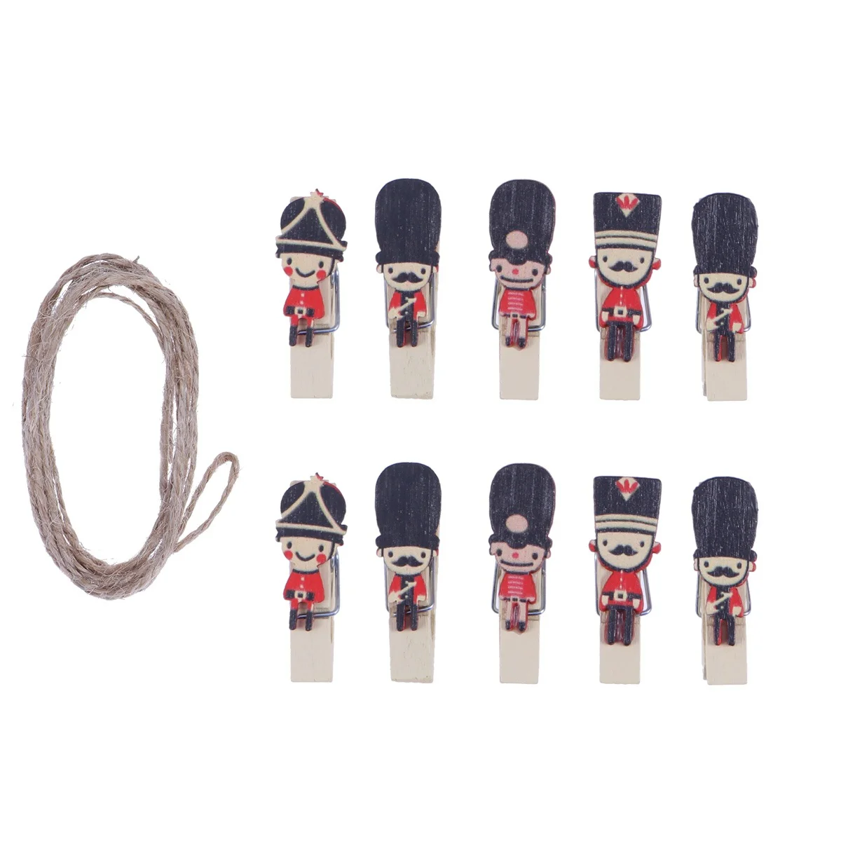 10PCS Wooden Clips Creative Red Guard Soldier Party Office Household School Decor Photo Clips Gift with Rope
10PCS Wooden Clips Creative Red Guard Soldier Party Office Household School Decor Photo Clips Gift with Rope