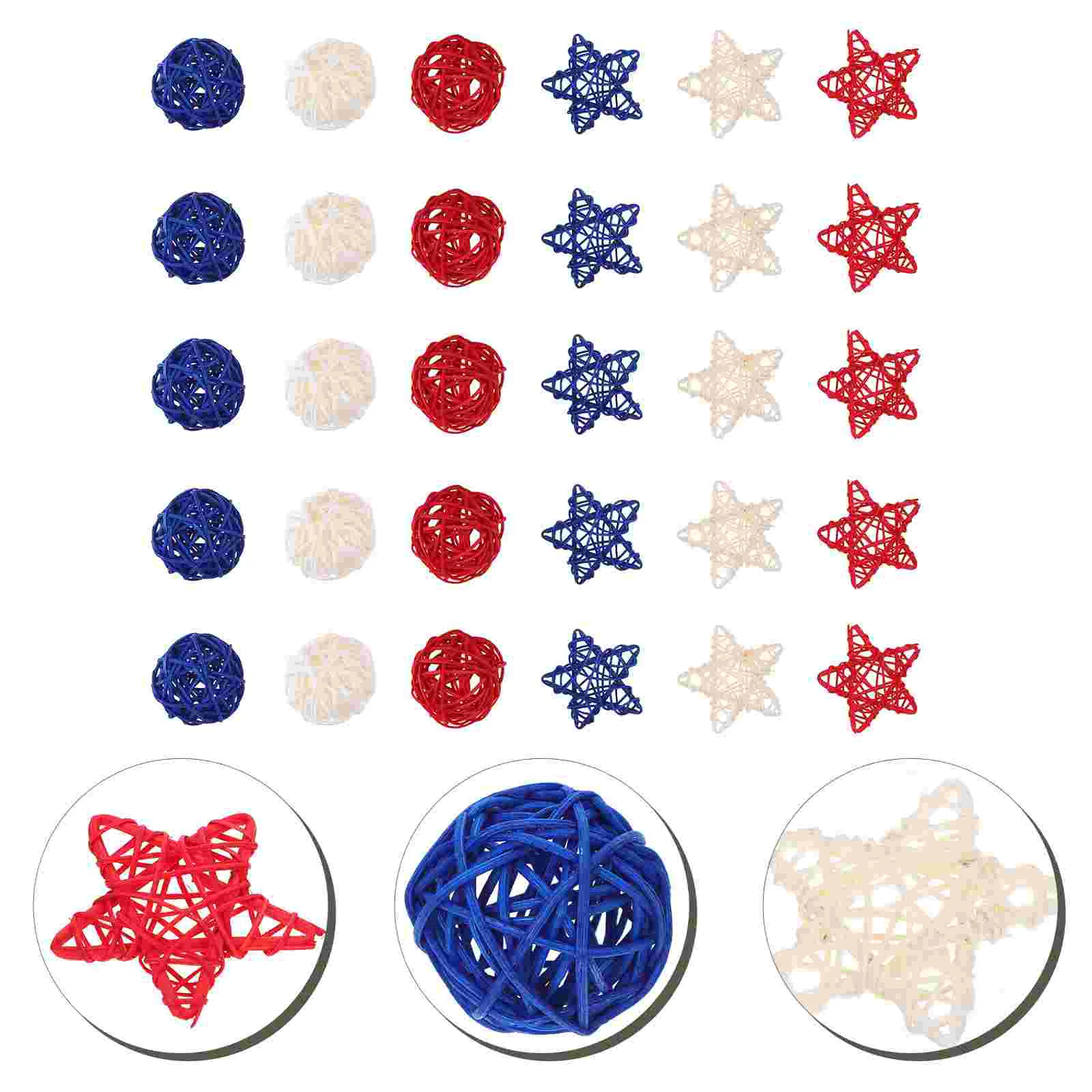 30 Pcs Independence Day Takraw Patriotic Spheres Party Layout Decor Rattan Balls Red Table Woven Wicker Vine Decorative
30 Pcs Independence Day Takraw Patriotic Spheres Party Layout Decor Rattan Balls Red Table Woven Wicker Vine Decorative