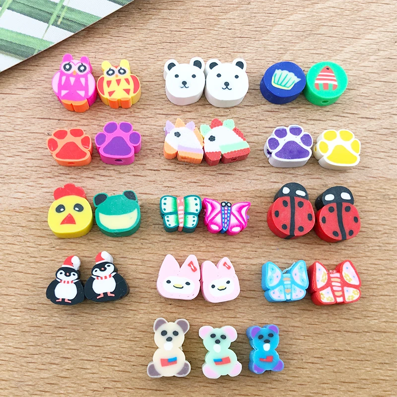 100pcs/lot Colorful Animal Shape Polymer Clay Beads Clay Spacer Beads for DIY Bracelets Necklace Earring Jewelry Making Findings
100pcs/lot Colorful Animal Shape Polymer Clay Beads Clay Spacer Beads for DIY Bracelets Necklace Earring Jewelry Making Findings