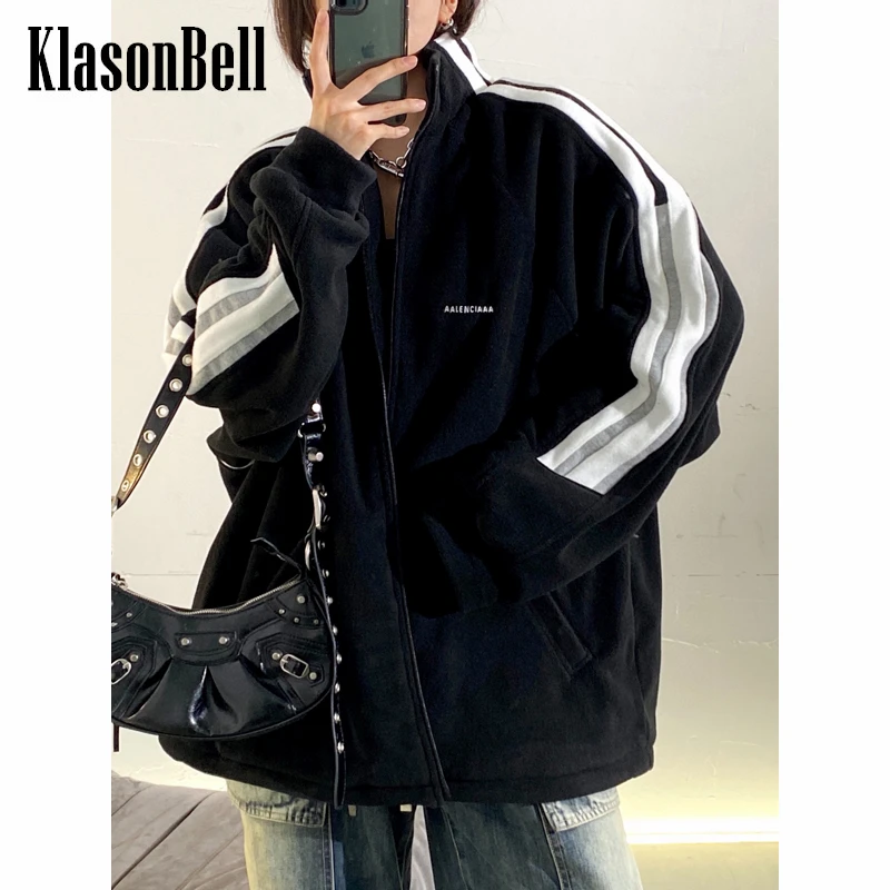 Женская плюшевая куртка средней длины KlasonBell, свободная Дизайнерская куртка контрастных цветов в полоску с вышивкой буквами и шнурком, 11,7
Женская плюшевая куртка средней длины KlasonBell, свободная Дизайнерская куртка контрастных цветов в полоску с вышивкой буквами и шнурком, 11,7