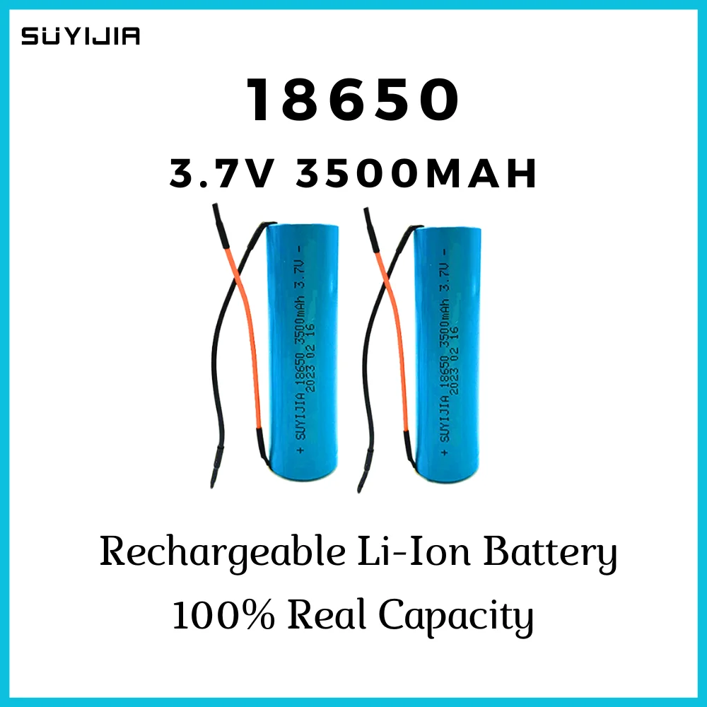 

18650 3.7V 3500mAh DIY Rechargeable Lithium Batteries for Aircraft Model Shaver RC Toys Flashlight with 4.2V 1A Chargers