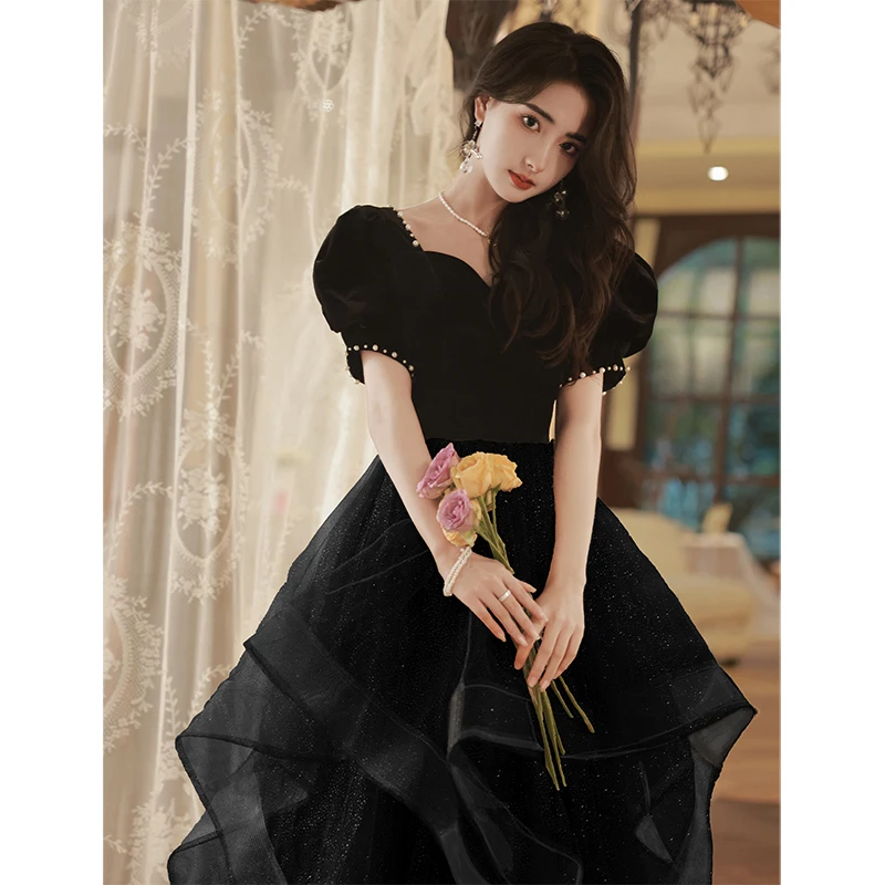 Elegant Black Prinecess A-Line Evening Dresses French Fairy Square Neck Floor-Length Woman Formal Party Prom Gown Robe De Soiree
Elegant Black Prinecess A-Line Evening Dresses French Fairy Square Neck Floor-Length Woman Formal Party Prom Gown Robe De Soiree