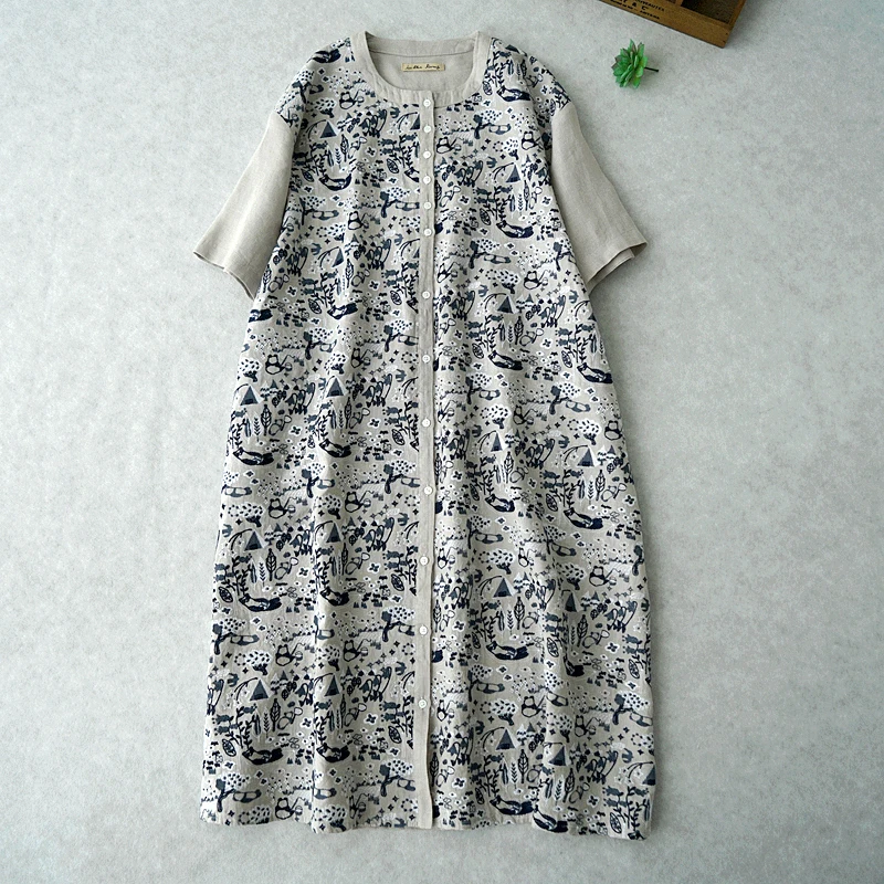 128cm Bust Summer New Women Brief Loose Plus Size Mori Kei Girl Fashion Embroidered Comfortable Water Washed Linen Dresses
128cm Bust Summer New Women Brief Loose Plus Size Mori Kei Girl Fashion Embroidered Comfortable Water Washed Linen Dresses