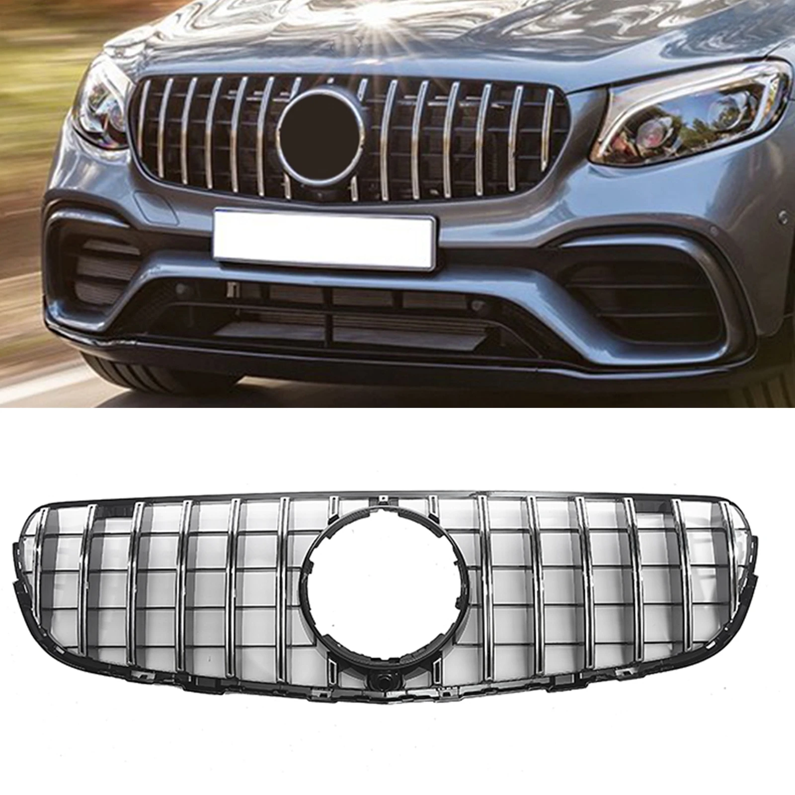 Передняя решетка для Mercedes-Benz GLC W253/X253 2015-2019 GLC300 GLC250 GLC350 GT, серебристый автомобильный верхний бампер, семейный решетчатый комплект
Передняя решетка для Mercedes-Benz GLC W253/X253 2015-2019 GLC300 GLC250 GLC350 GT, серебристый автомобильный верхний бампер, семейный решетчатый комплект