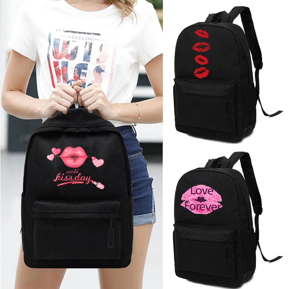 Simple Fashion Backpack College Style School Bag Trend Backpack Women High Capacity Travel Shoulder Bags New Mouth Print Couple
Simple Fashion Backpack College Style School Bag Trend Backpack Women High Capacity Travel Shoulder Bags New Mouth Print Couple