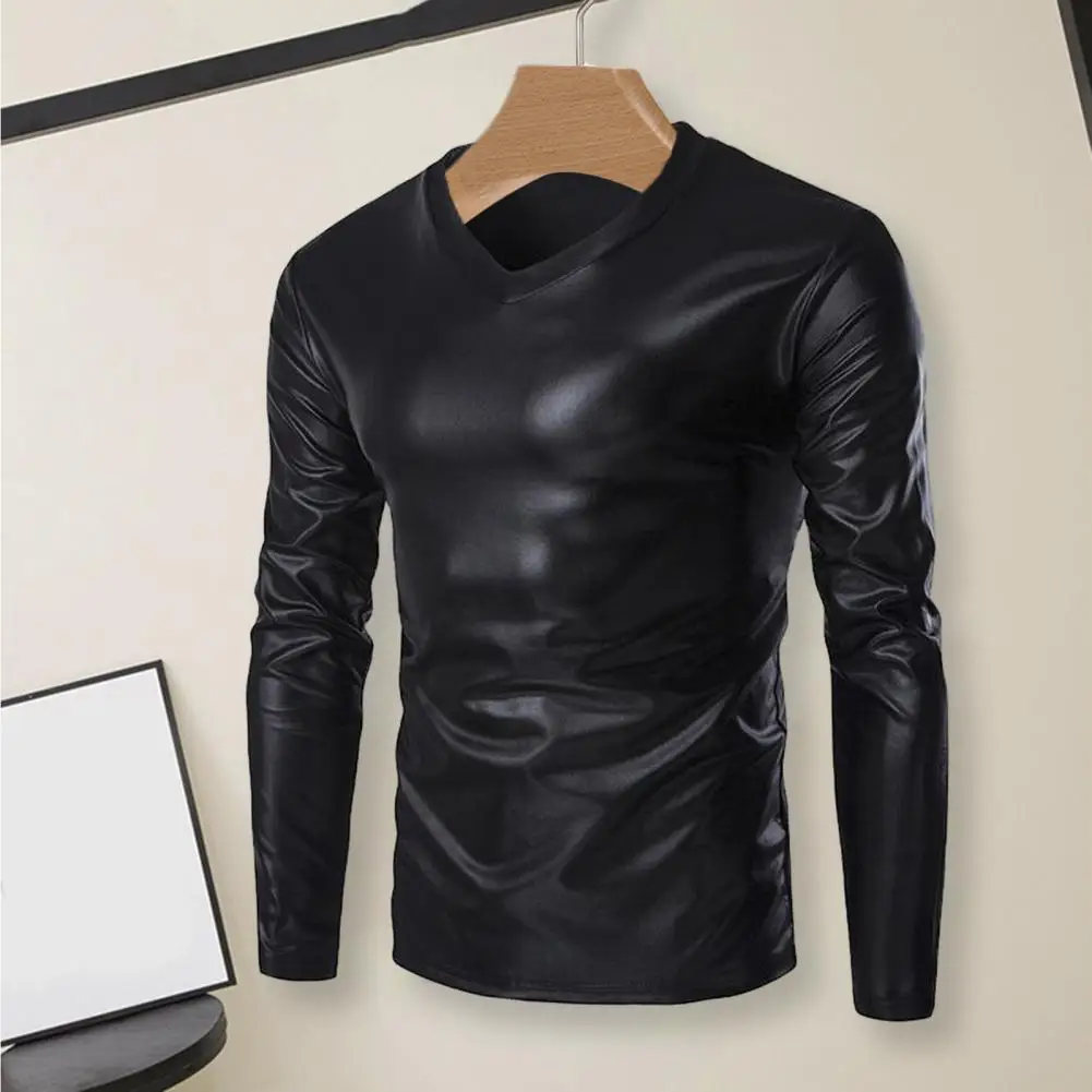 Men Top Slim Fit V Neck Long Sleeve T-shirt Trendy Shiny Bronzing Gloss Men Blouse for Parties Stage Proms
Men Top Slim Fit V Neck Long Sleeve T-shirt Trendy Shiny Bronzing Gloss Men Blouse for Parties Stage Proms