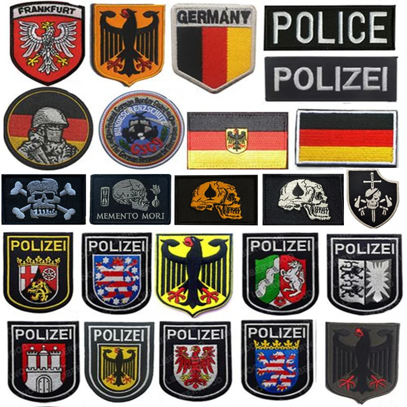 Germany Skull Police SWAT TEAM Badges Hook Embroidery Patches Army Military Tactical Clothes Patch for Backpacks Caps Jackets
Germany Skull Police SWAT TEAM Badges Hook Embroidery Patches Army Military Tactical Clothes Patch for Backpacks Caps Jackets
