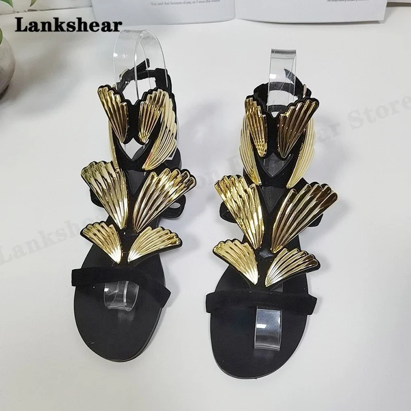 Metal Wings Decorated Flat Round Toe Sandals Temperament Angel Wings Comfortable Sandals Breathable Rubber Shoes Casual Sandals
Metal Wings Decorated Flat Round Toe Sandals Temperament Angel Wings Comfortable Sandals Breathable Rubber Shoes Casual Sandals