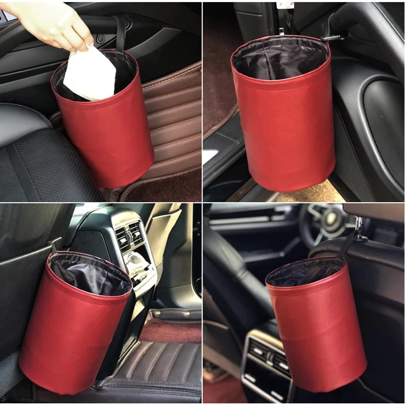 Black Car Trash Can Multi-Purpose Folding Garbage Can Bag Interior Container Waterproof Leather Garbage Can Trash Bin Folding
Black Car Trash Can Multi-Purpose Folding Garbage Can Bag Interior Container Waterproof Leather Garbage Can Trash Bin Folding
