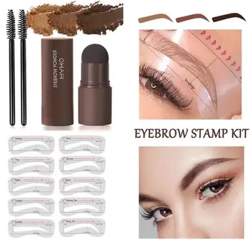 Complete professional Eyebrow Powder Stamp Shaping Kit makeup brushes eyebrow paint eyebrow pencil Eye Brows Stencil 2023 New