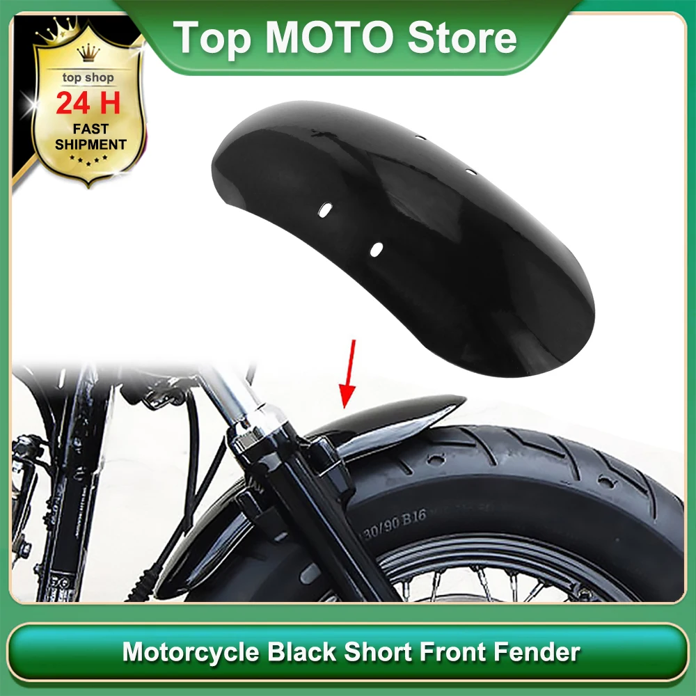 

Motorcycle Gloss Black Short Flat Front Fender Mudguard Cover For Harley Sportster Forty Eight 48 XL1200X 2010-2017 16 15 14 13