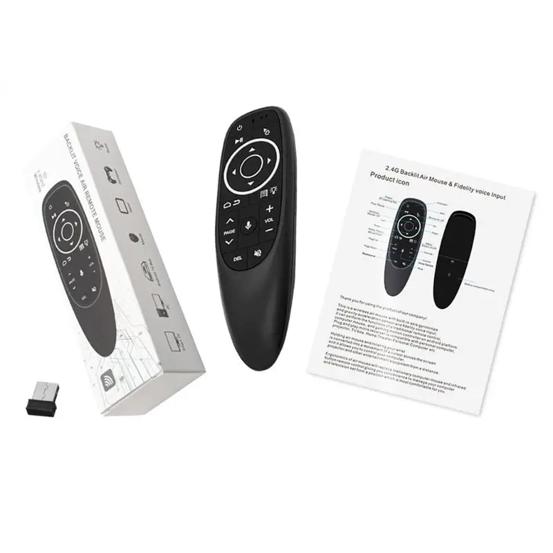 

G10S Pro Voice Control Air Mouse with Gyro Sensing Mini Wireless Smart Remote Backlit For Androi d tv box PC