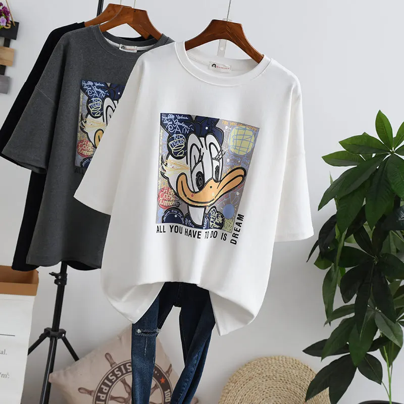 Disney Printed Women's T-shirt Short-sleeved Korean Style Loose Tee with Mickey Mouse Top Harajuku Graphic Y2k Clothes Tops
Disney Printed Women's T-shirt Short-sleeved Korean Style Loose Tee with Mickey Mouse Top Harajuku Graphic Y2k Clothes Tops