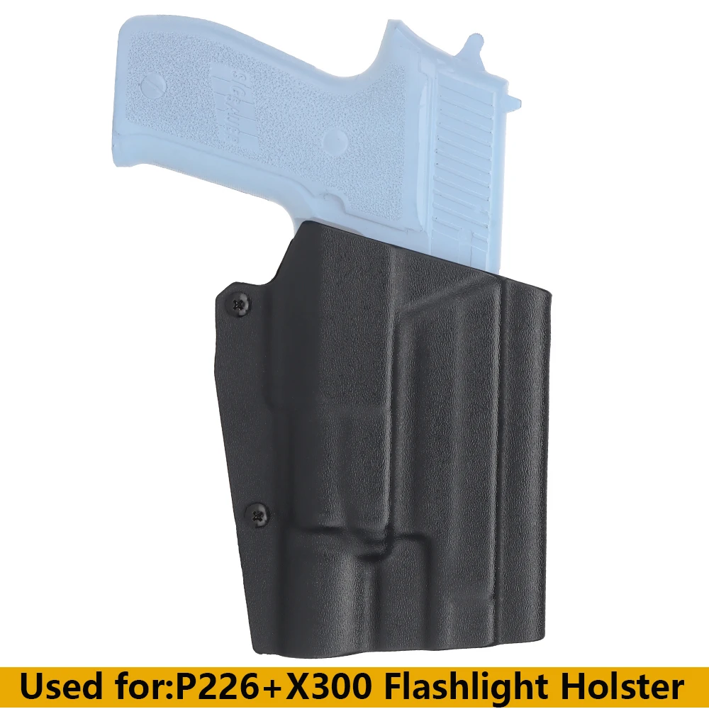 Легкая тактическая кобура Kydex для пистолета, быстросъемный рукав для P226 + X300, фонарик, аксессуары для охоты, пейнтбола, страйкбола
Легкая тактическая кобура Kydex для пистолета, быстросъемный рукав для P226 + X300, фонарик, аксессуары для охоты, пейнтбола, страйкбола