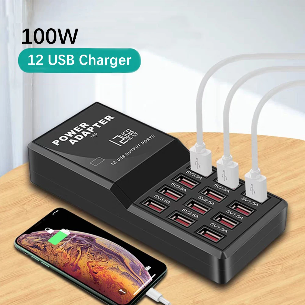 Vatid 12 Port USB Phone Charger 100W Fast Charging Desktop Charging Station Power Supply For Samsung Huawei Xiaomi iPhone iPad
Vatid 12 Port USB Phone Charger 100W Fast Charging Desktop Charging Station Power Supply For Samsung Huawei Xiaomi iPhone iPad