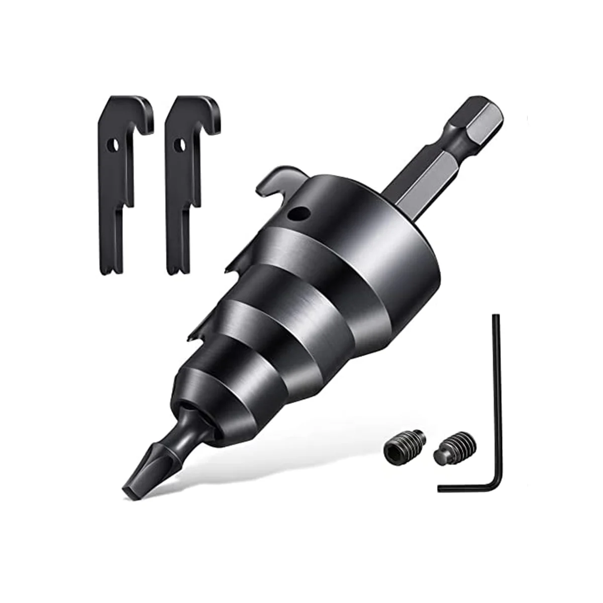 Power Conduit Reamer Tools Kit,3 Reamer Replacement Blades, 3 Set Screws,1 No. 2 Square Recess Bit and 1 Hex Key Wrench
Power Conduit Reamer Tools Kit,3 Reamer Replacement Blades, 3 Set Screws,1 No. 2 Square Recess Bit and 1 Hex Key Wrench