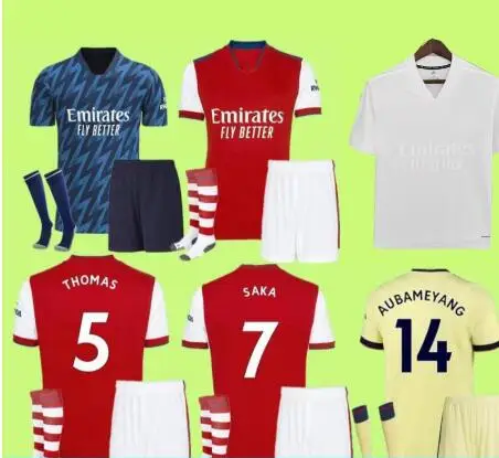 

Men kids Football shirts SMITH ROWE SAKA AUBAMEYANG PEPE kits 2021 2022 Arsenales sets 3rd No More Red special soccer jerseys