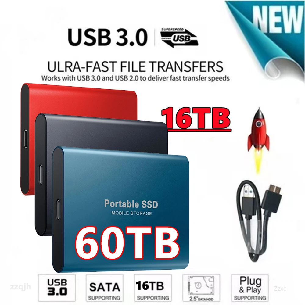 60T SSD Mobile Solid State Drive 30TB Storage Device Hard Drive Computer Portable USB 3.0 Mobile Hard Drives Solid State Disk 
60T SSD Mobile Solid State Drive 30TB Storage Device Hard Drive Computer Portable USB 3.0 Mobile Hard Drives Solid State Disk