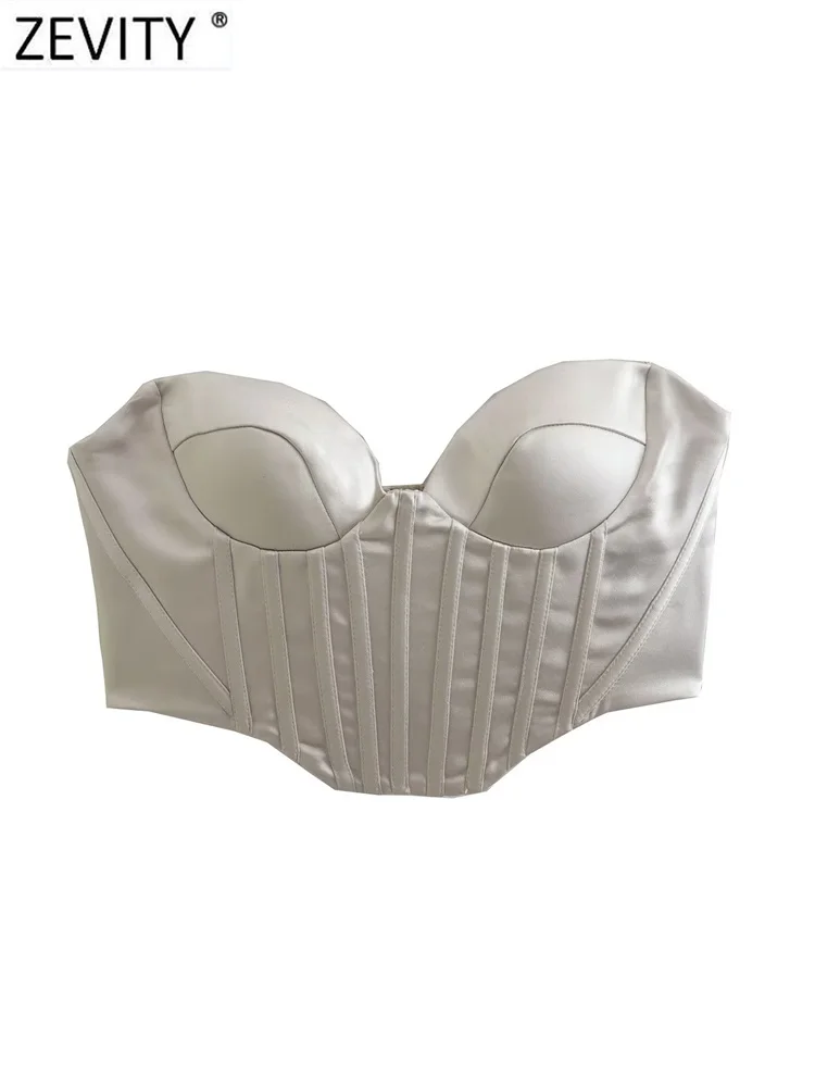 Zevity Women High Street Corset Style Strapless Soft Touch Slim Short Blouse Female Back Buckle Blusas Chic Crop Tops LS2069
Zevity Women High Street Corset Style Strapless Soft Touch Slim Short Blouse Female Back Buckle Blusas Chic Crop Tops LS2069