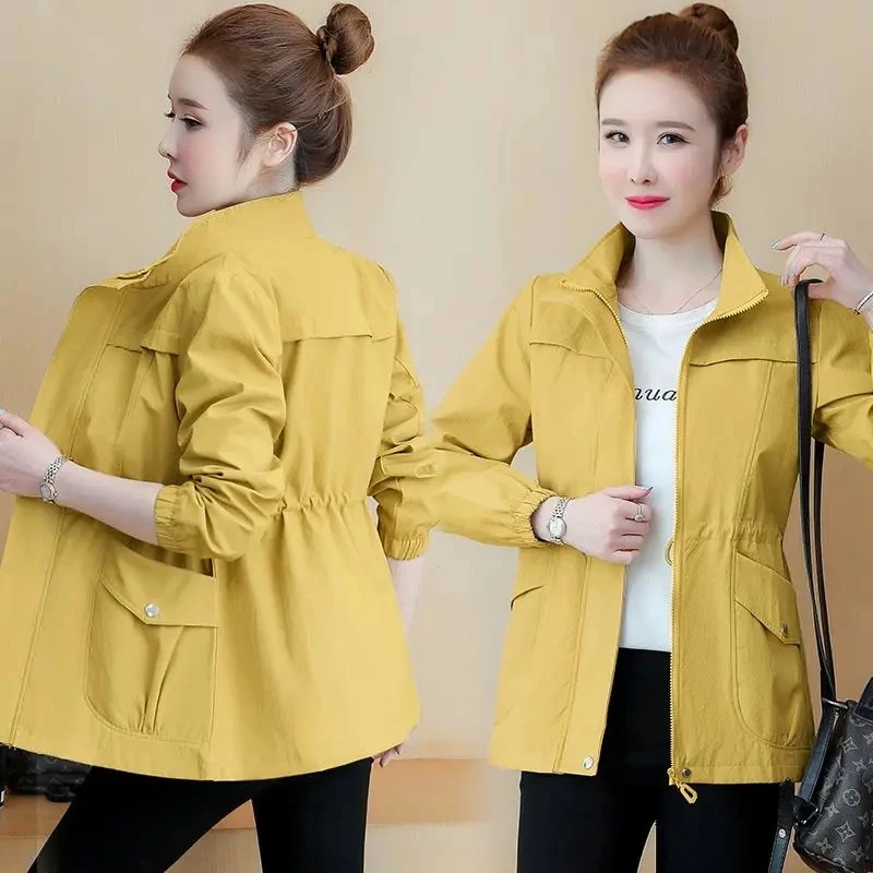 Autumn Women's Jacket Jaqueta Feminina Korean Adjustable Waist Windbreaker Stand-Collar Female Jackets Zipper Pocket Outerwear
Autumn Women's Jacket Jaqueta Feminina Korean Adjustable Waist Windbreaker Stand-Collar Female Jackets Zipper Pocket Outerwear
