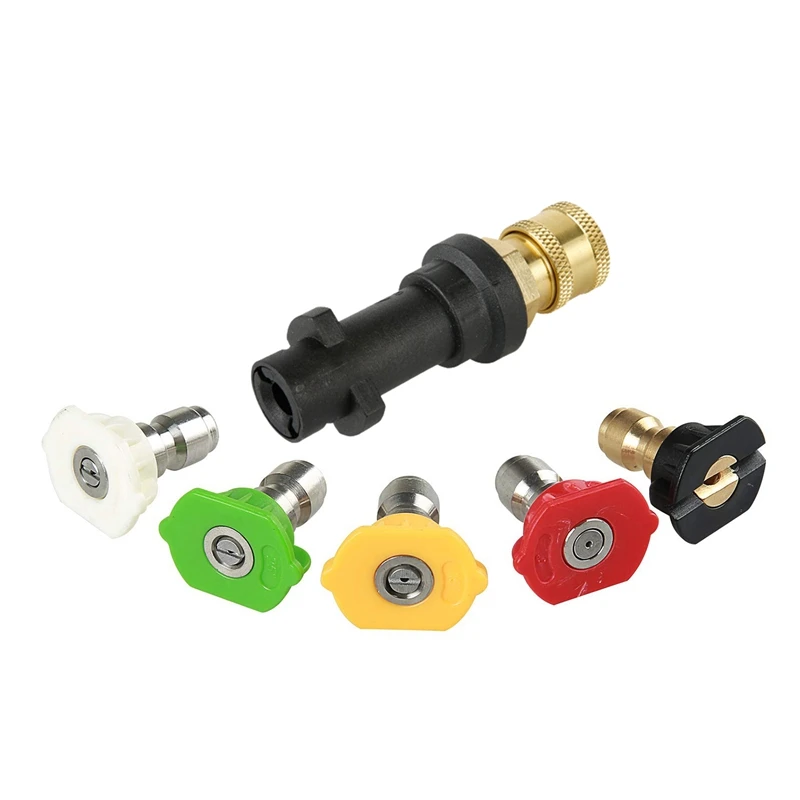 5Pcs Pressure Washer Spray Nozzles 1/4 Quick Connection Spray Tip Set (4.0 Gpm) Multiple Degrees & 1Pcs High Pressure Cleaning F
5Pcs Pressure Washer Spray Nozzles 1/4 Quick Connection Spray Tip Set (4.0 Gpm) Multiple Degrees & 1Pcs High Pressure Cleaning F