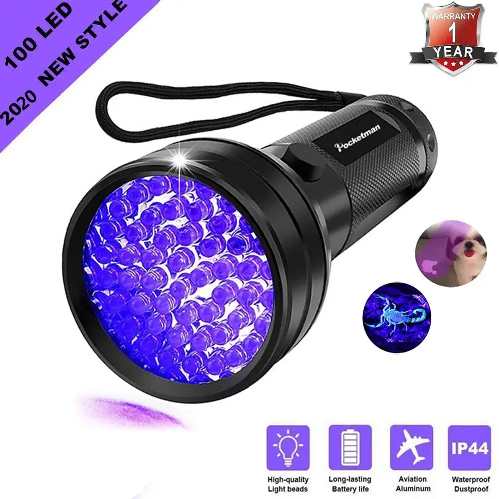 UV Black Light Flashlight Powerful 100LED 51LED 21LED 12LED 9LED Blacklight Flashlights Detector for Pet Urine Scorpion Bed Bug
UV Black Light Flashlight Powerful 100LED 51LED 21LED 12LED 9LED Blacklight Flashlights Detector for Pet Urine Scorpion Bed Bug