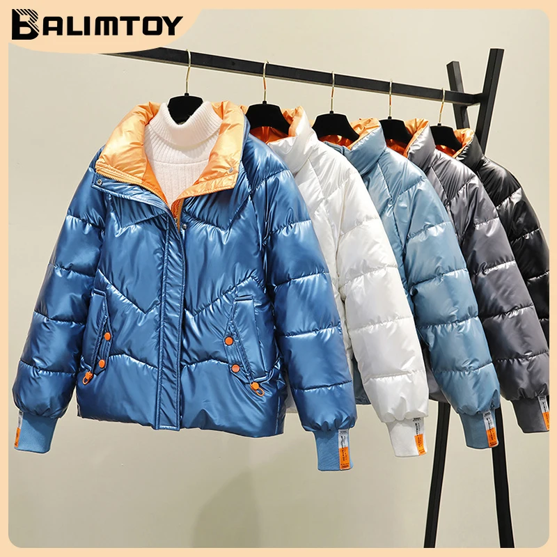 New Winter Shiny Color Standing Collar Cotton Jackets Y2K Couple jacket Harajuku Street Fashion Imitation Down Cotton Jacket
New Winter Shiny Color Standing Collar Cotton Jackets Y2K Couple jacket Harajuku Street Fashion Imitation Down Cotton Jacket