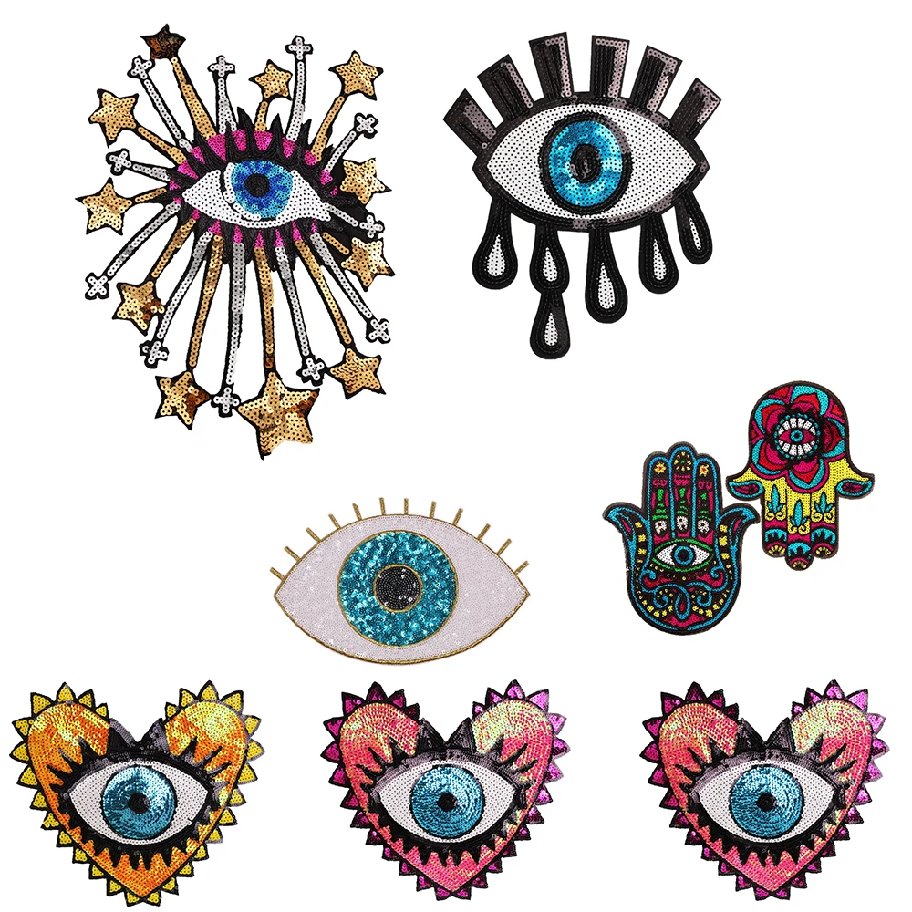 Sequins Clothes Patch Coat Embroidery Patches Heart Eye Diy Clothing Stickers Sew on Embroidered Applique Patch DIY Handmade
Sequins Clothes Patch Coat Embroidery Patches Heart Eye Diy Clothing Stickers Sew on Embroidered Applique Patch DIY Handmade