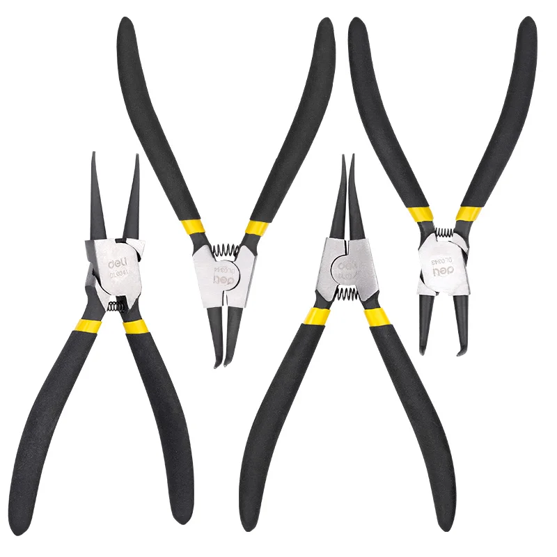 Deli Multifunction 4 Pcs Set 7-inch Japanese Circlip Pliers 40Cr Material Electrician Portable Plier Household Repair Hand Tools
Deli Multifunction 4 Pcs Set 7-inch Japanese Circlip Pliers 40Cr Material Electrician Portable Plier Household Repair Hand Tools