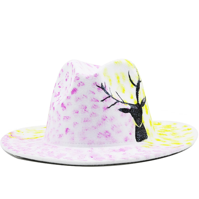 New Fedora hat animal graffiti Letter woolen hat Korean style tide men and women wide brim top hat British jazz hat church hat
New Fedora hat animal graffiti Letter woolen hat Korean style tide men and women wide brim top hat British jazz hat church hat