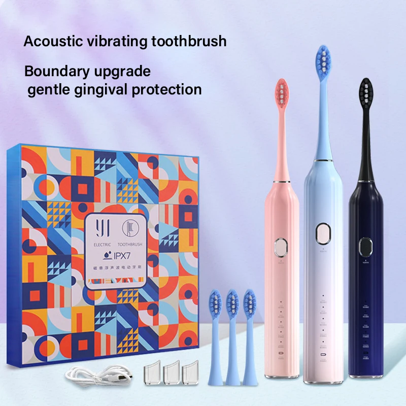 Adult Smart Sonic Electric Toothbrush IPX7 Cleaning and Whitening Teeth Good Small Home Appliance 3 Brush Heads Free Shipping
Adult Smart Sonic Electric Toothbrush IPX7 Cleaning and Whitening Teeth Good Small Home Appliance 3 Brush Heads Free Shipping
