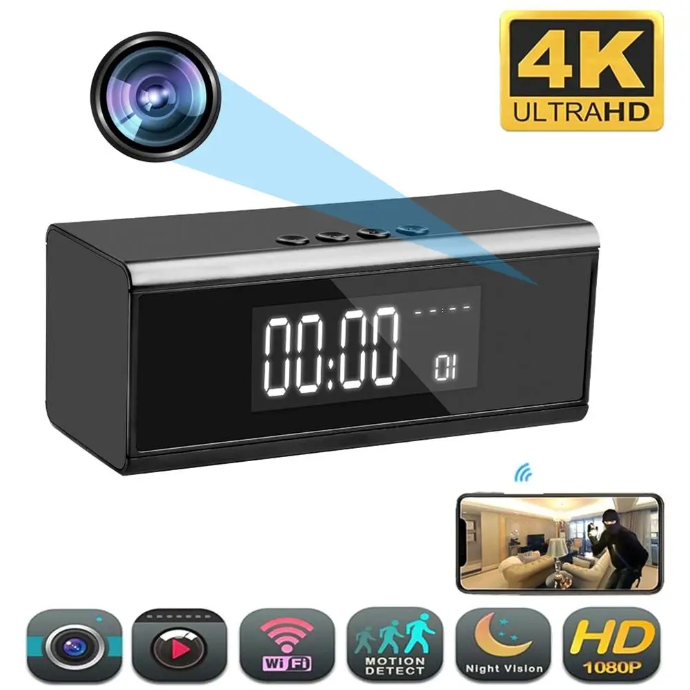 4K Ultra HD WIFI Wireless Clock Mini Camera with Bluetooth Speaker Infrared Night Vision Home Security Surveillance Nanny Cam
4K Ultra HD WIFI Wireless Clock Mini Camera with Bluetooth Speaker Infrared Night Vision Home Security Surveillance Nanny Cam