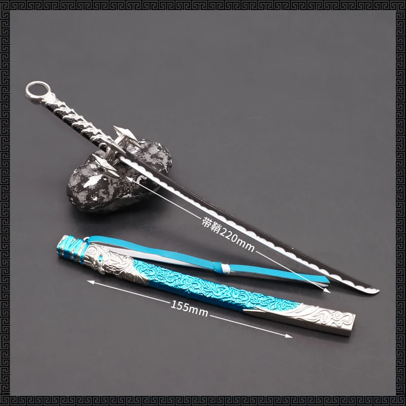 22CM NARAKA: BLADEPOINT Game Peripheral Alloy Toy Ornament Keyring Gift Sword with Sheath Keychains Metal Weapon
22CM NARAKA: BLADEPOINT Game Peripheral Alloy Toy Ornament Keyring Gift Sword with Sheath Keychains Metal Weapon