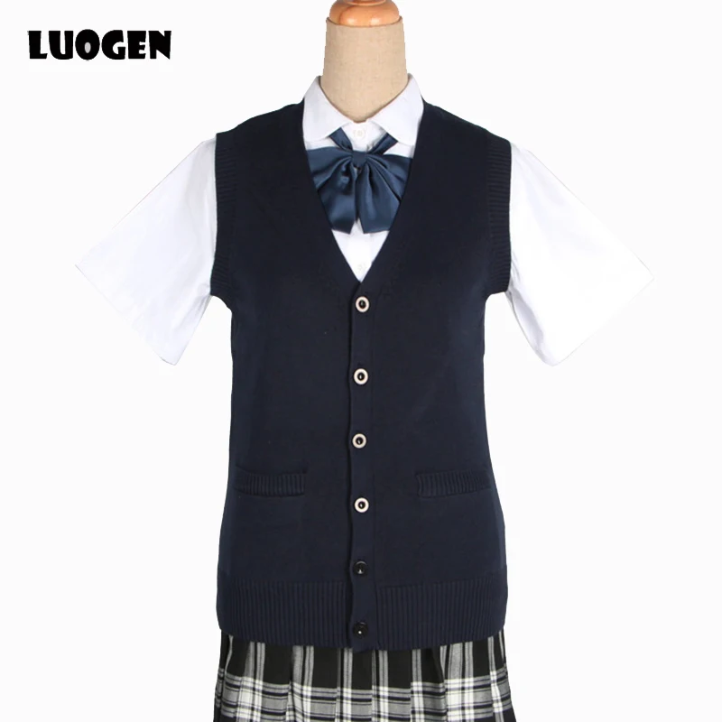 Japanese Preppy Style Vest V-Neck Sweater Cosplay Student Cotton Sleeveless Cardigans Sweater Vest JK Uniform Sweater
Japanese Preppy Style Vest V-Neck Sweater Cosplay Student Cotton Sleeveless Cardigans Sweater Vest JK Uniform Sweater