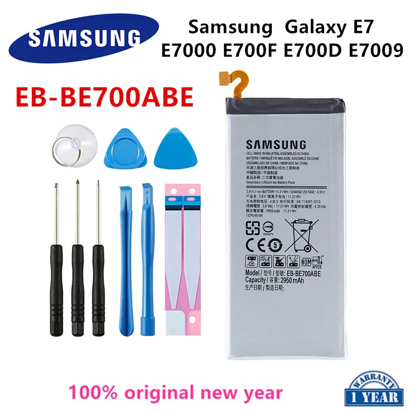 SAMSUNG Orginal EB-BE700ABE Replacement 2950mAh Battery For Samsung Galaxy E7 SM-E7000 SM-E700F/D E700D E7009 Batteries+Tools
SAMSUNG Orginal EB-BE700ABE Replacement 2950mAh Battery For Samsung Galaxy E7 SM-E7000 SM-E700F/D E700D E7009 Batteries+Tools