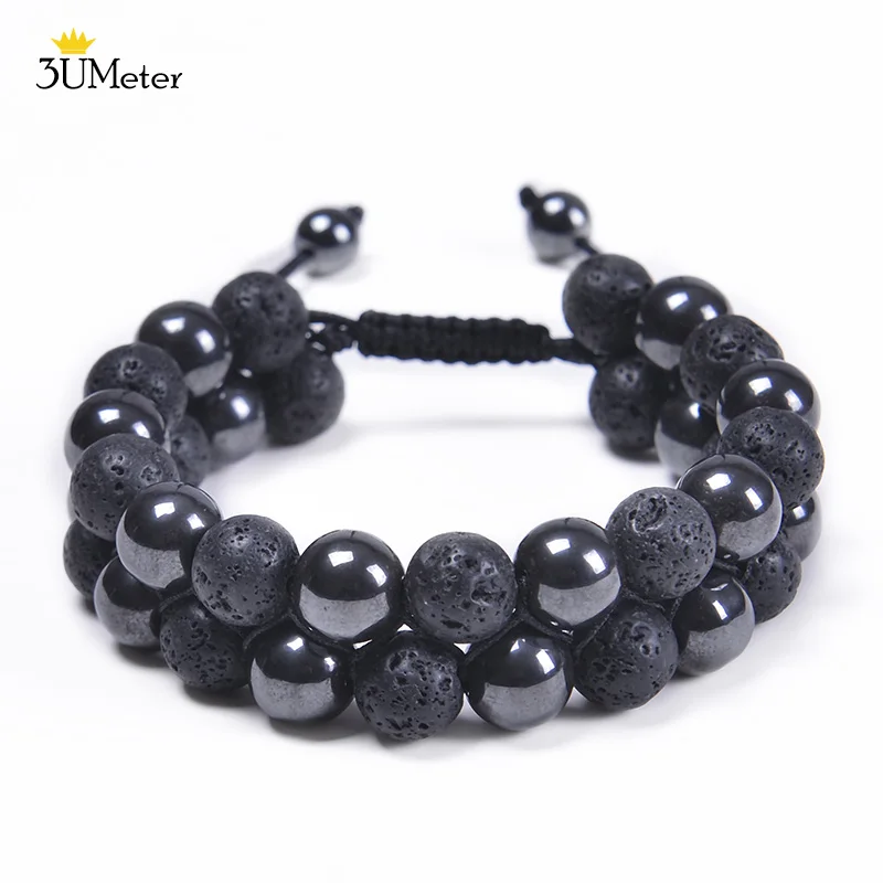 3UMeter Natural Stone Beads Bracelet Handmade Bradied Lava Stone Magnetic Hematite Bracelet Charm Jewelry Gift Health Protection
3UMeter Natural Stone Beads Bracelet Handmade Bradied Lava Stone Magnetic Hematite Bracelet Charm Jewelry Gift Health Protection