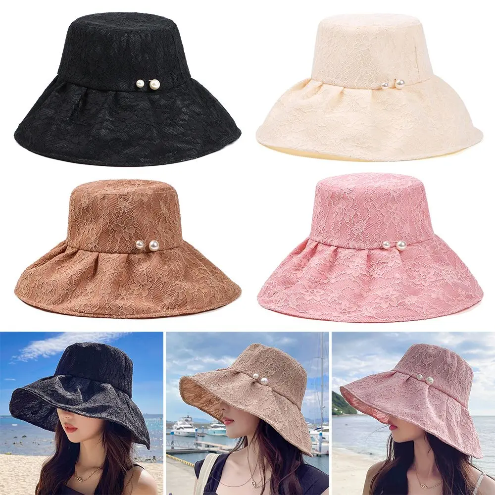 Foldable Large Hat Brim Sun Protection Summer UV Protect Sun Hat Fisherman's Hat Women Cap Pearl Lace
Foldable Large Hat Brim Sun Protection Summer UV Protect Sun Hat Fisherman's Hat Women Cap Pearl Lace