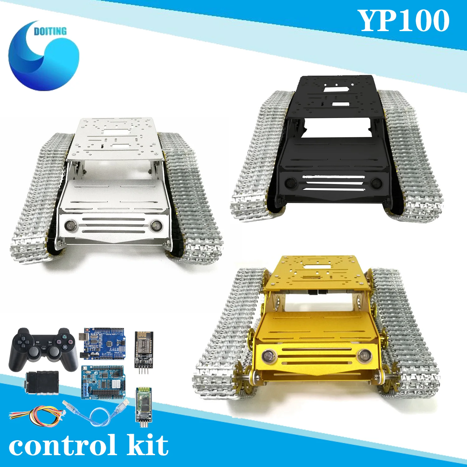 Remote Control All Metal Tank Chassis Robot Chassis Smart RC Tank Model Tracked Car Adjustable Metal Tracks+37 MOTOR my100
Remote Control All Metal Tank Chassis Robot Chassis Smart RC Tank Model Tracked Car Adjustable Metal Tracks+37 MOTOR my100